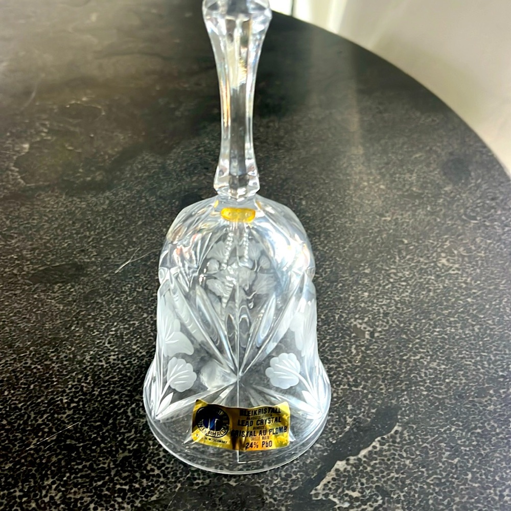 Echt Bleikristall lead crystal etched flowers bell. Made in Germany